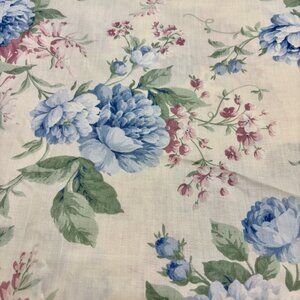 Vintage fabric 4 Yd X 45”  Joan Kessler Concord Cotton Blue Pink White Shabby